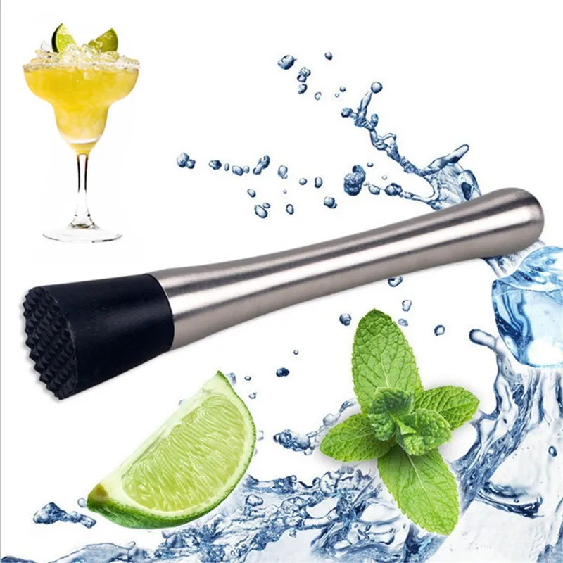 Stainless Steel Cocktail Muddler Bar Mixer Barware Mojito Cocktail DIY Drink Fruit Muddler Ice Barware Drinking Bar Tool