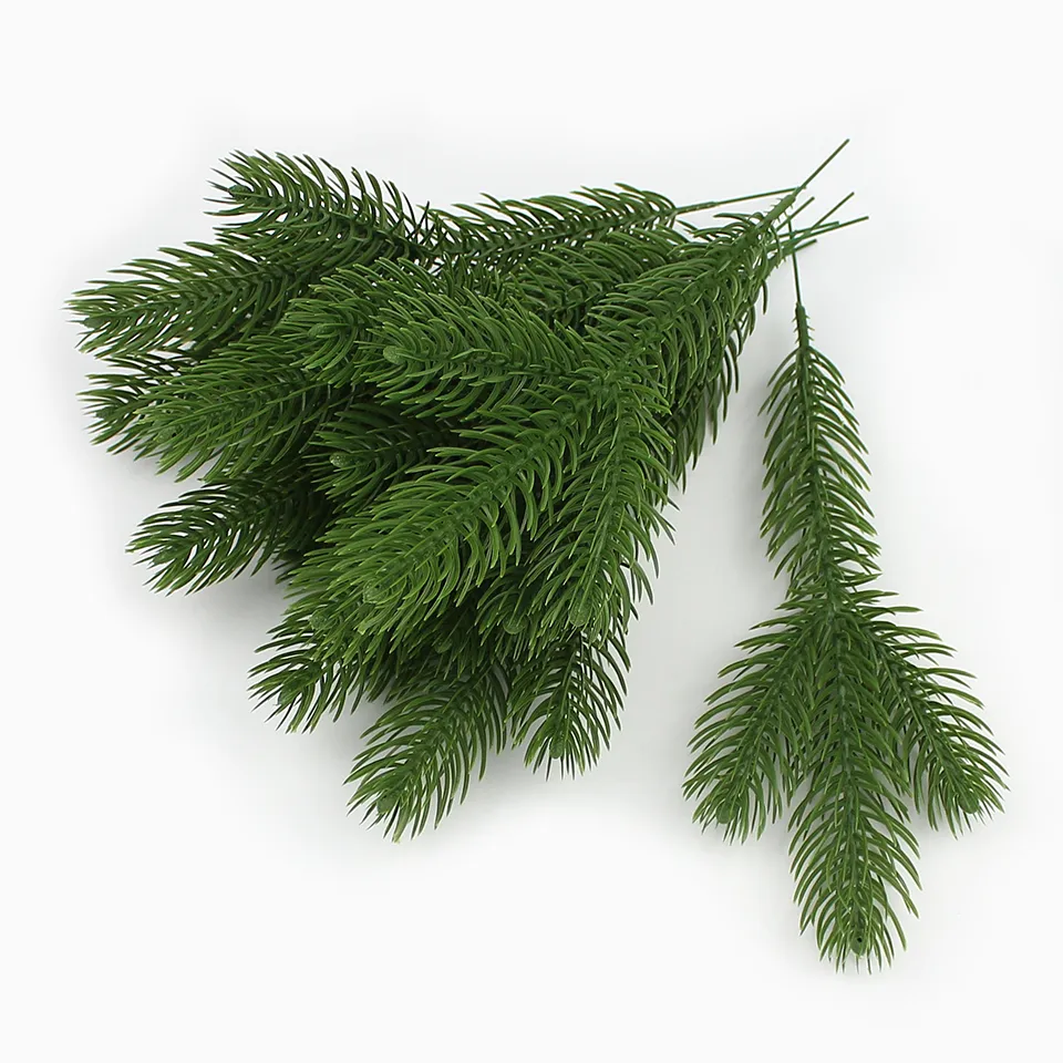 10pieces Artificial Pine Branches Fake Plants Artificial flowers Christmas Tree for Xmas Tree Ornaments Decorations
