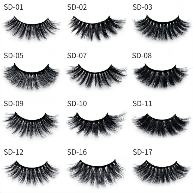 2023 Nieuwe 3D Nertsen Valse Wimpers Individuele Wimper Extensions Wimpers Prive Logo Custom Eye-Lash Valse Wimpers pakket Dozen