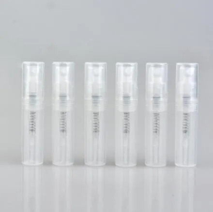 Groothandel 2ml Mini Plastic Spray Parfumfles, Small Sample Parfum Verstuiver Injectieflacon Cosmetische Container