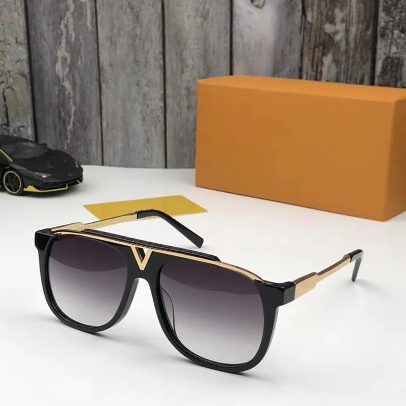 MASCOT Sunglasses Luxury Popular Retro Vintage 0936 Men Designer Sunglasses Shiny Gold Summer Style Laser Logo Gold Plated Come With Case