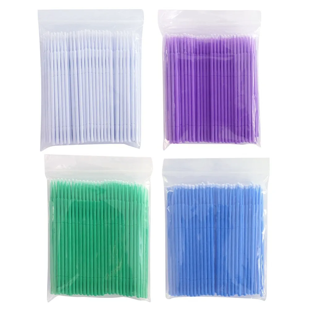 100PC / PLOS Durable Micro Disposable Eyelash Extension Individual Applicators Mascara Borste för Kvinnor Eyelash Lim Städning