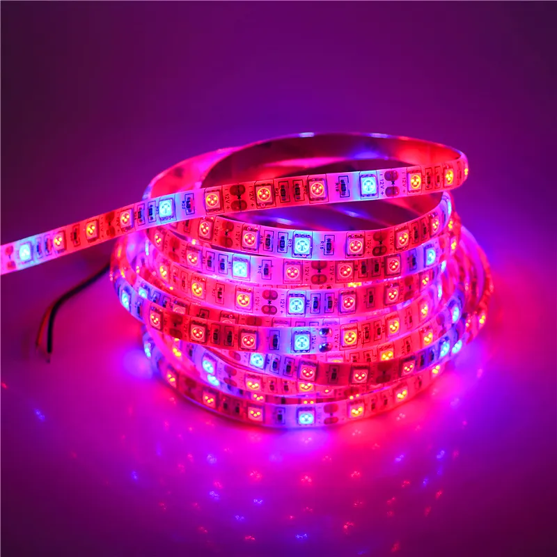 LED Grow Lights 5M Phyto Lampor Full Spectrum LED Strip Light 300 LED-lampor 5050 Chip Fitolampy Vattentät för växthus Hydroponic Plant