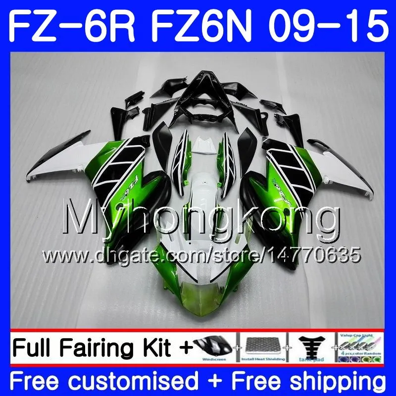 Corps pour YAMAHA FZ6N FZ-6R 2009 2010 2011 2012 2013 2014 2015 239HM.27 FZ 6R FZ6 R FZ 6N FZ6R 09 10 11 12 13 14 15 Carénages Vert clair chaud