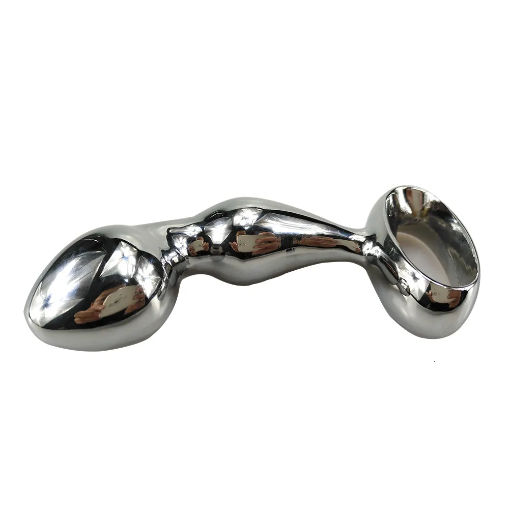 260g Dia 32mm Njoy Prostate Fun G-spot juguete Cromado Metal Hook Anal Butt Plug Worx Luv Plug Adultos Sex Massager Products Y191028