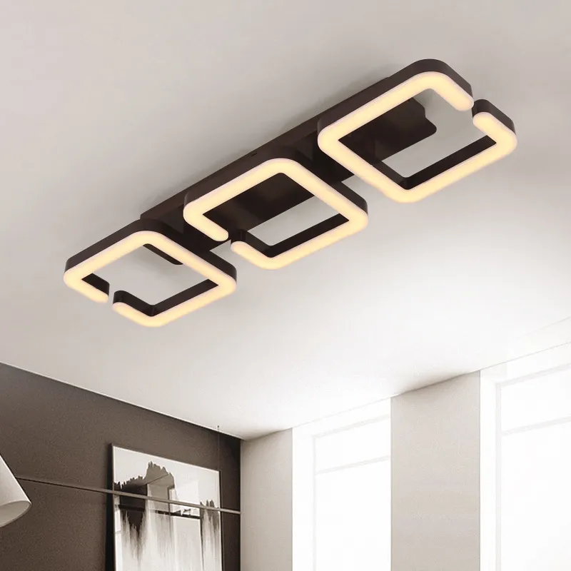 Illuminazione moderna del lampadario a led Accendino da soffitto per soggiorno Camera da letto Lamparas Techo Apparecchio di illuminazione AC110-220V Colore caffè finito