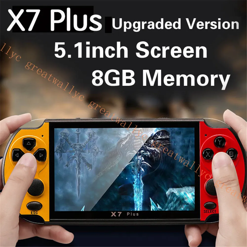X7 PLUS Game Player 5.1 Inch Screen Portable Game Console MP5 Player with Camera TV Out TF Video for GBA NES Game