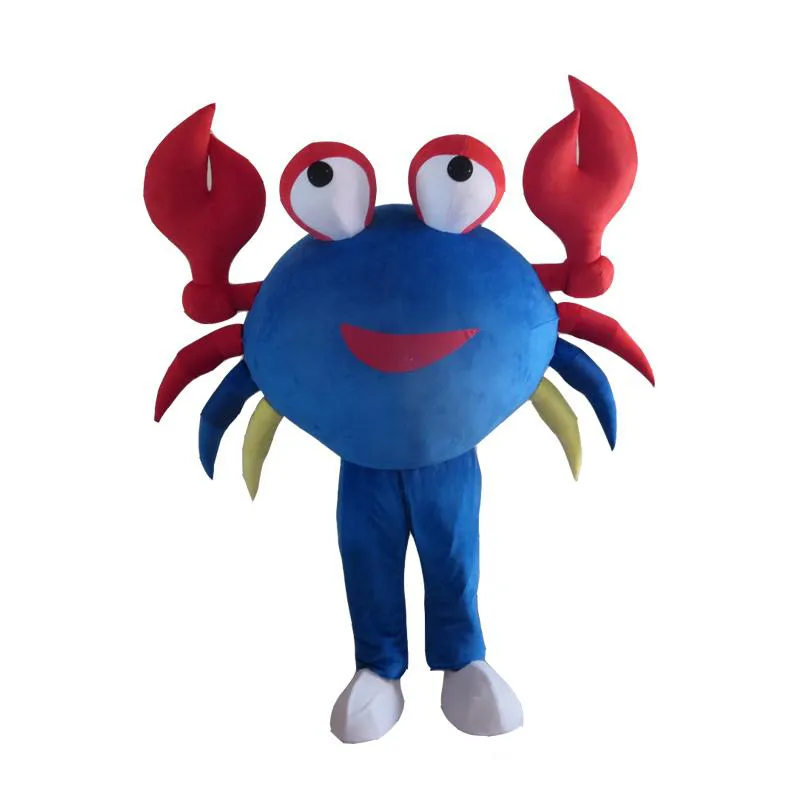 Costume de mascotte de personnage de gros crabe bleu, tenues de taille adulte, costume de mascotte de dessin animé pour robe commerciale de Festival de carnaval