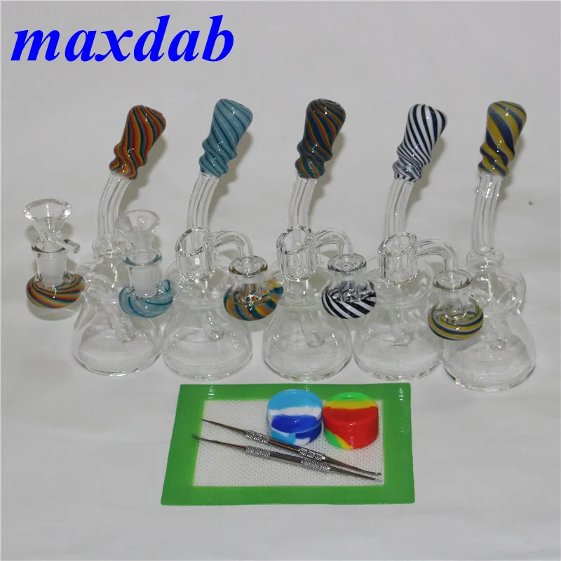 Kleine glazen bongbongbongs gekleurde waterleidingen waterpijp 14 mm banger dab olieligingen bedwelmende waterpijp shisha 6,3 inch