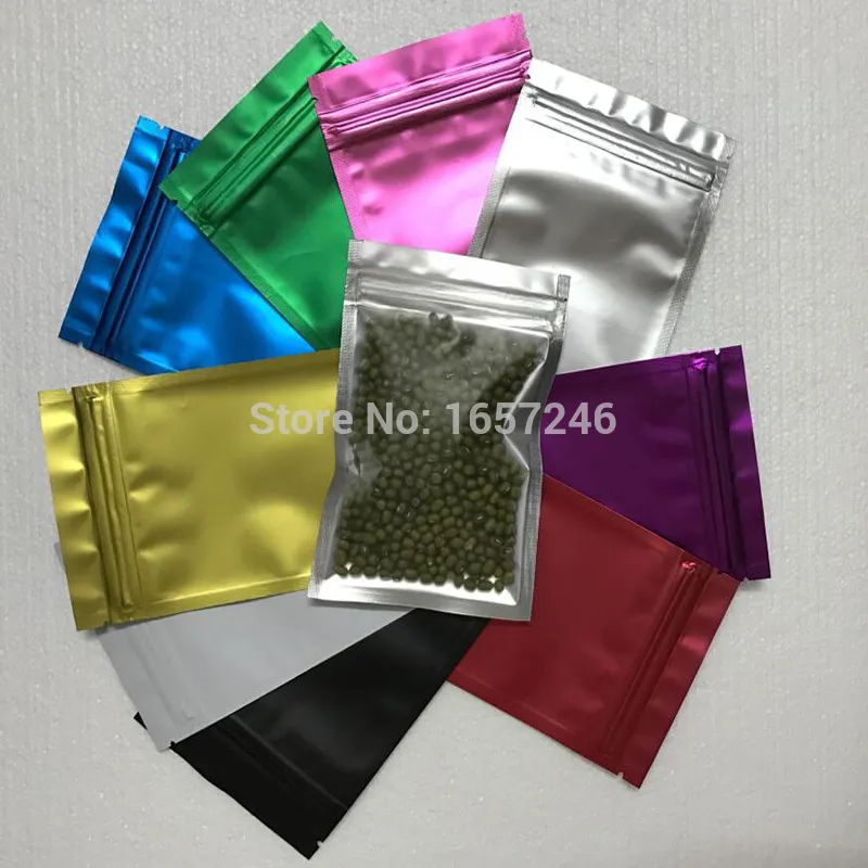 500pcs luktsäker Folie Zip Lock Clear Poly Bag Självförseglingsbar Aluminium Förvaring Pouch Candy Tea Prov Pack Mylar Packet 8,5 * 13cm