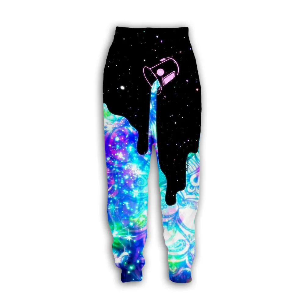 Espace Galaxy lait dégoulinant impression 3D femmes hommes pantalons de jogging y06