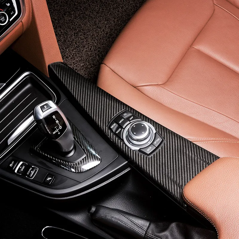Carbon Fiber Inner Gear Shift Box Cover Trim interior Stall Decoration decorative sticker for BMW 3 4 Series 3GT F30 F31 F32 F34 F36 2013-19