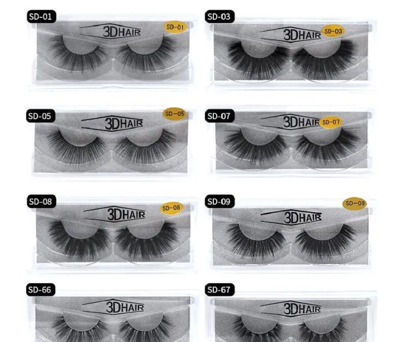 MINK eyelashes 11 styles Selling 1pair lot Real Siberian 3D Full Strip False Eyelash Long Individual Mink Lashes Extension