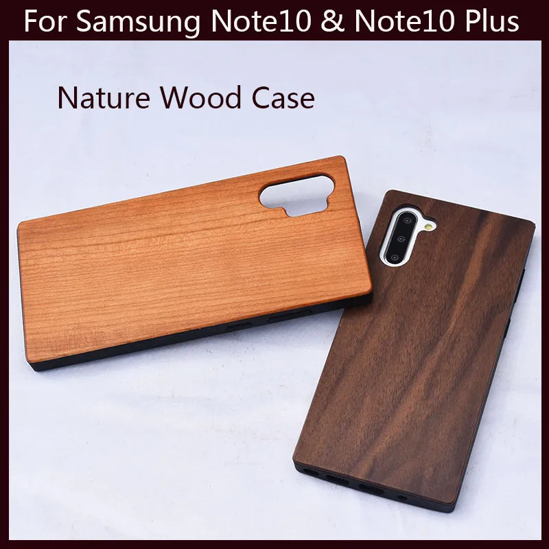 2020 Mise à jour Couverture de téléphone en bois naturel pour Samsung Galaxy Note 10 plus / S10 / S9 Bois + TPU Étuis en bambou uni Coque arrière de protection pour iphone 11