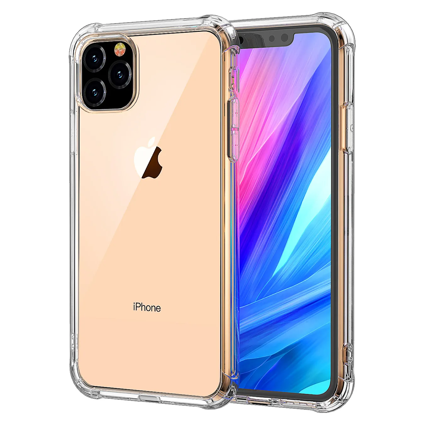 Anti-Shock Soft TPU Transparent Clear Phone Case Protect Cover ShockoProof Soft Fodral för iPhone 11 Pro max 7 8 Plus X XS Not 10 S10 2000PCS