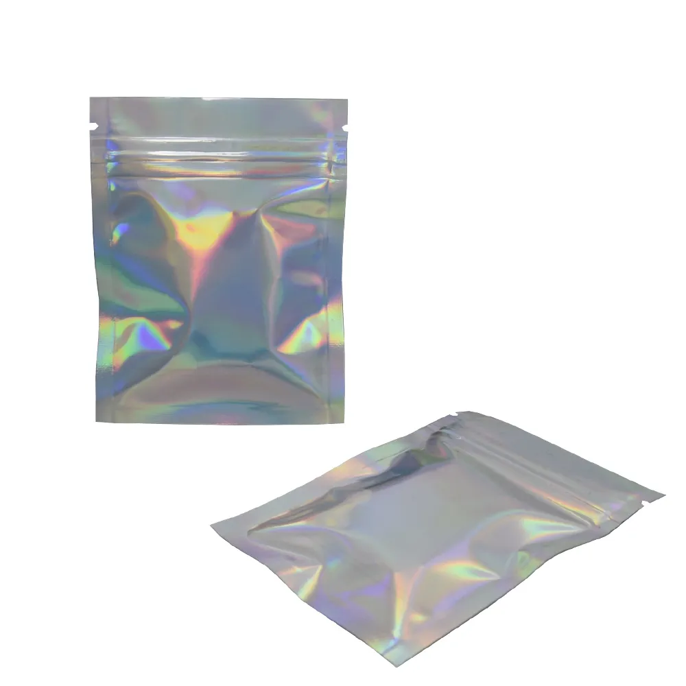 7.5 * 10cmキラキラの包装袋の自己シールマイラーパッキングポーチフラットジッパーロック収納のビニール袋をジッパー100ピース/ロット
