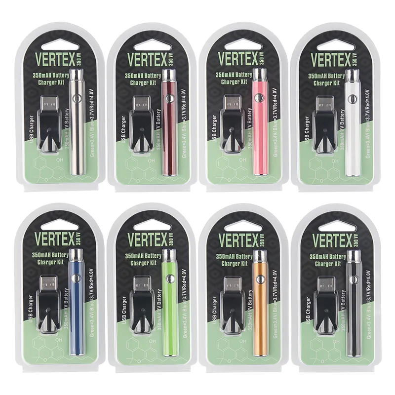 10Pcs Vertex Co2 VV Verwarm Batterij Kits LO Batterij Co2 Olie Vaporizer O Pen 510 Vape Pen voorverwarmen Batterijen 350mah door epacket