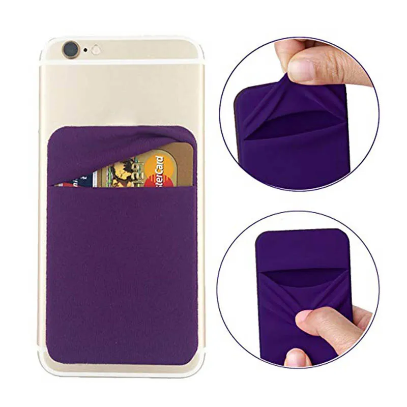 3m Telefon Pengar Pouch Pocket Sticker Soft Sock Plånbok Kreditkort Kontanthållare Standadhesiv arrangör Baklocket för iPhone 11 Pro Max XS