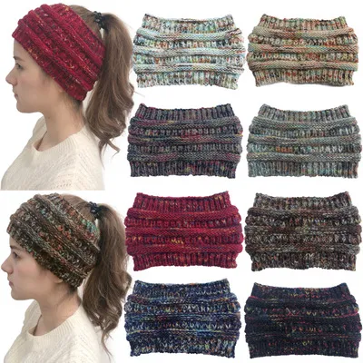 Damen Häkeln Winter Herbst Warm Stricken Stirnbänder Haarbänder Hut Mode breite Stirnbänder Headwrap Winter Haarschmuck Ohrwärmer YD033