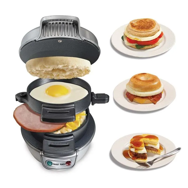 Elettrico Egg Sandwich Maker Mini Grill Panini Piastre Di Cottura Tostapane Multifunzione Antiaderente Cialda Colazione Macchina Eu 
