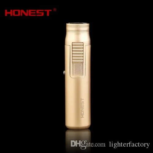 New Arrival Safety lock function HONEST torch lighters butane Jet gas torch lighters Windproof oil butane torch mini cigar case