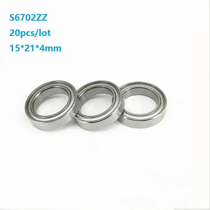 20 pz/lotto S6702ZZ S6702-ZZ cuscinetti ABEC-5 15*21*4mm In Acciaio Inox Cuscinetto A Sfere a Gola Profonda 15x21x4mm