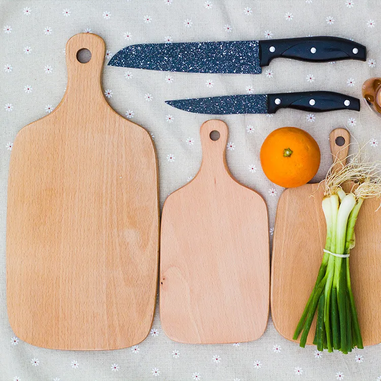 Taglieri di legno Pizza Frutta Piatto di pane Taglieri di legno Cottura Strumento per tagliere di pane Nessun blocco di deformazione incrinato GGA2604