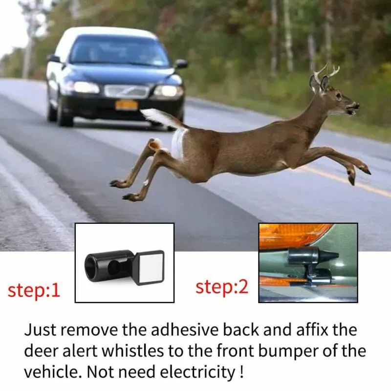 Dispositifs d'avertissement de cerf, avertissement de la faune auto-adhésif  Sifflet de la faune à ultrasons Sifflets de cerf pour voiture camion motos  véhicules
