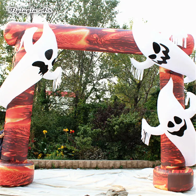 Halloween Decor Inflatable Ghost Door 5m Height Blow Up Devil Arch For Night Club Outdoor Gate Decoration