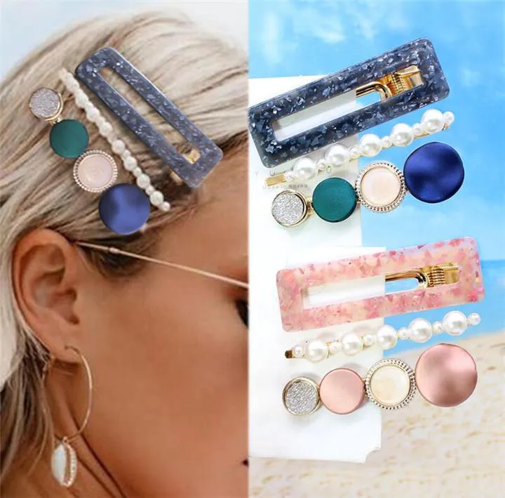 Novo 3 Pçs / set Grampos de Cabelo Para As Mulheres Moda Doce Menina Simples Estilo Coreano Hairpin Liga BB Handmade INS Headband Acessórios Para o Cabelo