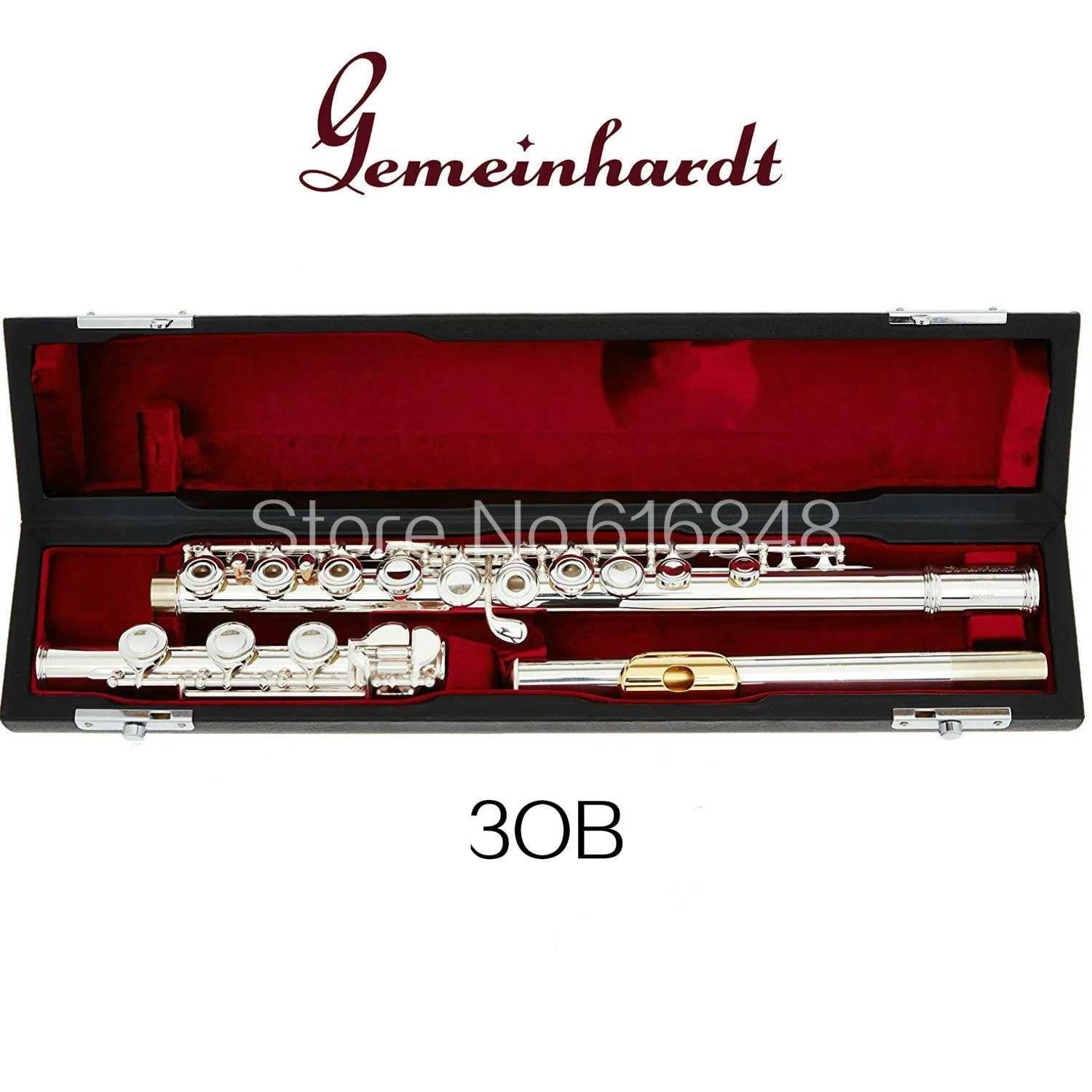 Gemeinhardt 3OB Flute, Open Hole, Silver Plated, Gold Lip Plate, C Key