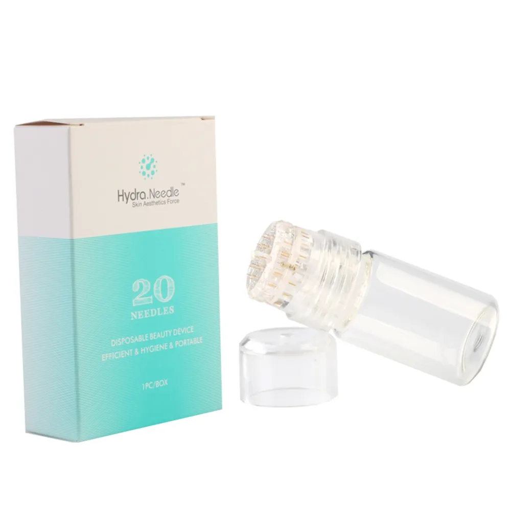 Hydra Needle 20 Pin Aqua Micro Channel Mesotherapy Gold Titanium Fine Touch System Derma