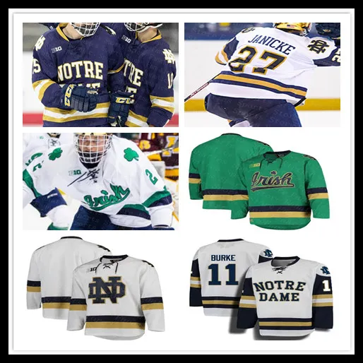 NCAA College Hockey Nd Jersey Anders Lee Jake E Tory Dello Burke Cale Morris Cal Petersen Bryan Rust Steven Fogarty Men's Custom