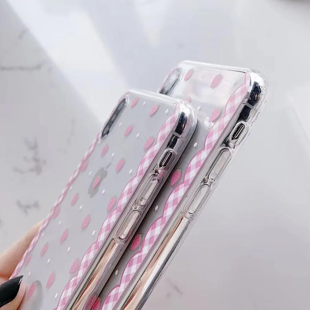 Cute Pink Strawberry Soft TPU Fruit Strawberry Phone Case For IPhone XR/XS  Max/6/7/8 Plus/XM Perfect Gift From Chenyanchao314, $1.21