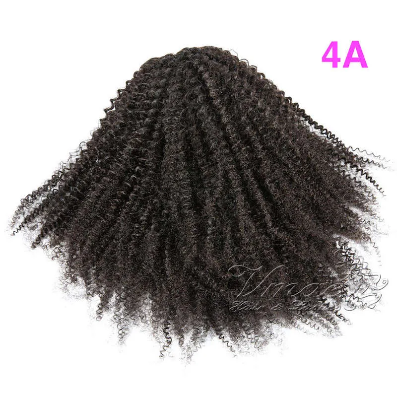 Brezilyalı VMAE Doğal Siyah 100g 120g 3A 3B 3C 4A 4B 4C Atkuyruğu Sıkı Delik Kıvırcık İnsan Remy Saç İpli Ponytails