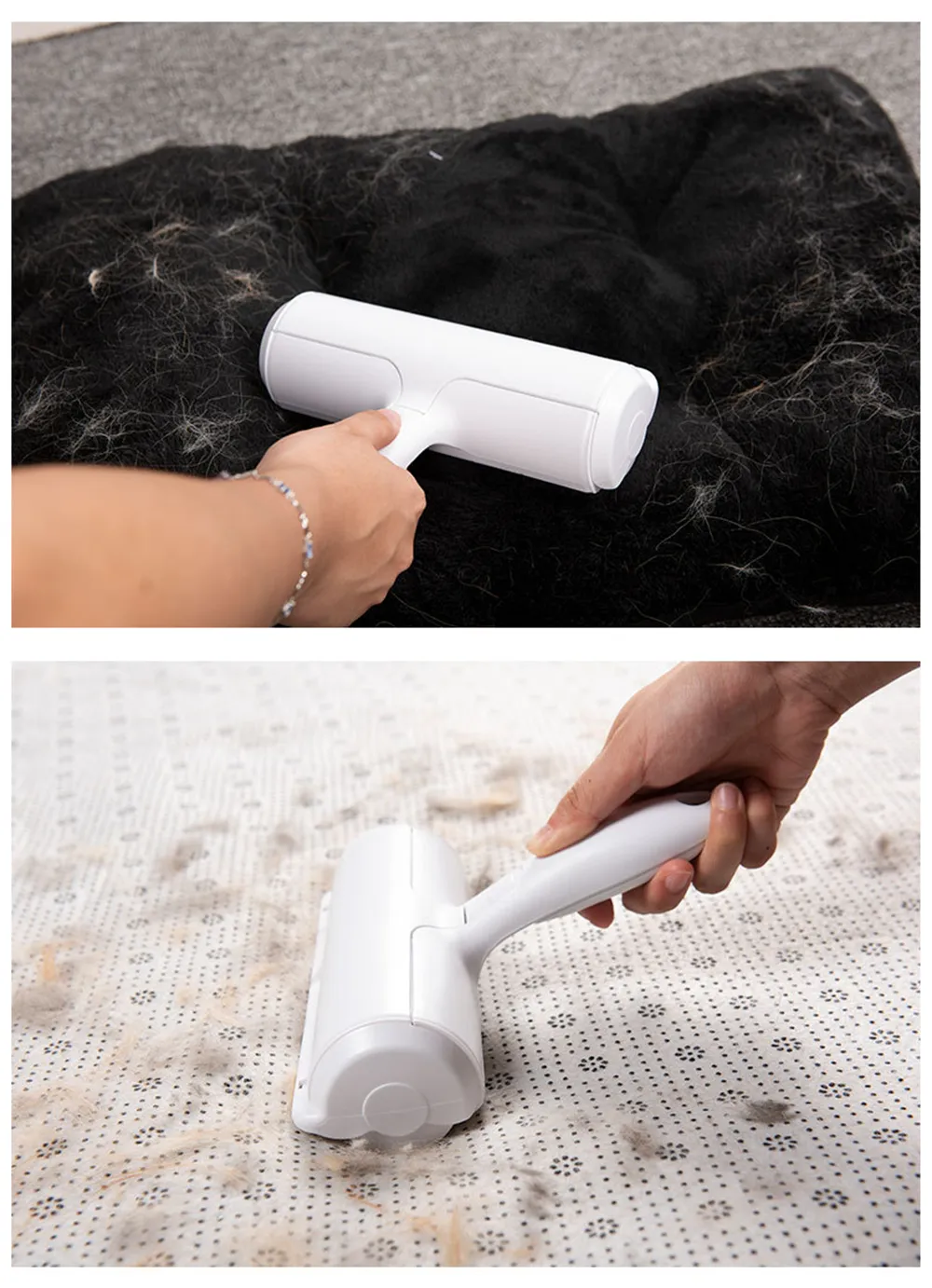 Pet Hair Remover Lint Roller Lint Remover en Pet Hair Roller in één Verwijder hondenkattenharen uit meubels Tapijten Kleding Pet Tool272x