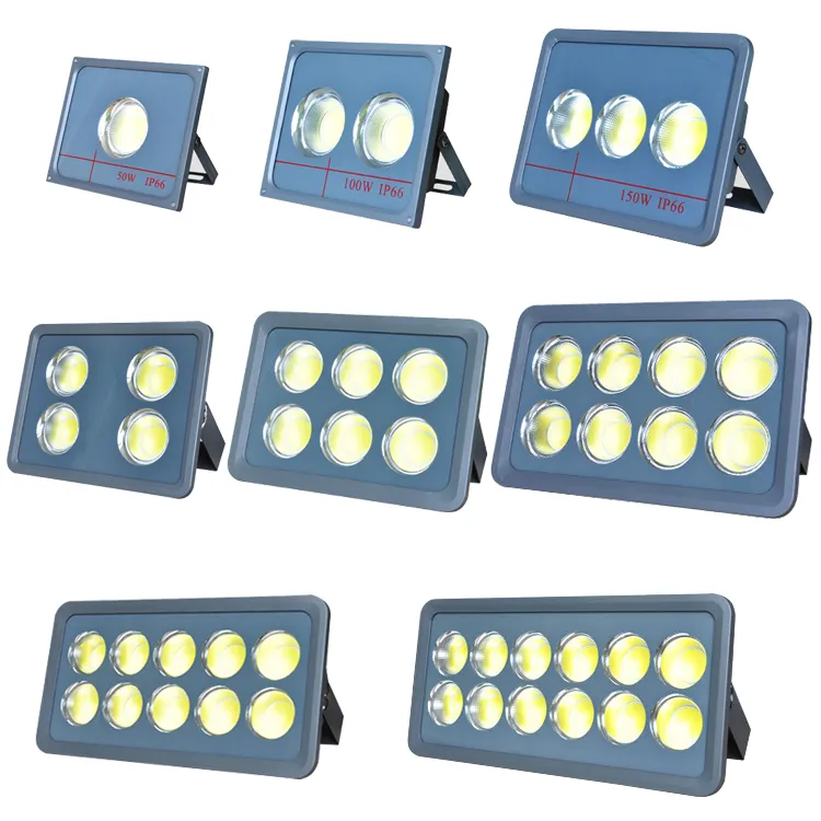 LED 투광 조명 150W 200W 300W 400W 500W 600W IP65 AC85-265V LED 스포트라이트 리플렉터 실외 조명 벽 램프 블루 라이트