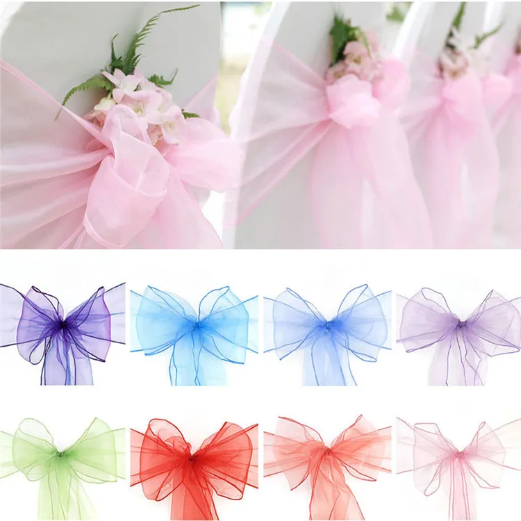 Krzesło organza Sash Wed Free Ship 18*275 cm Band do dekoracji krzesła