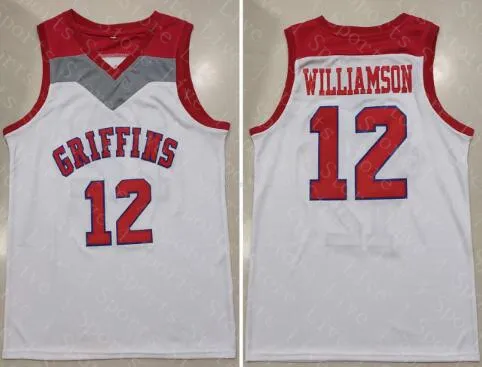 Zion Williamson 12 Spartanburg Day School Griffins White Basketball Jersey  5 — BORIZ