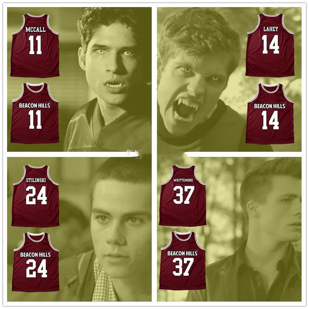 Scott McCall 11 Koszykówka Jersey Isaac Lahey 14 Style Stilinski 24 Jackson Whittemore 37 Beacon Hills Męskie Szyte Niestandardowe Nazwa Koszulki