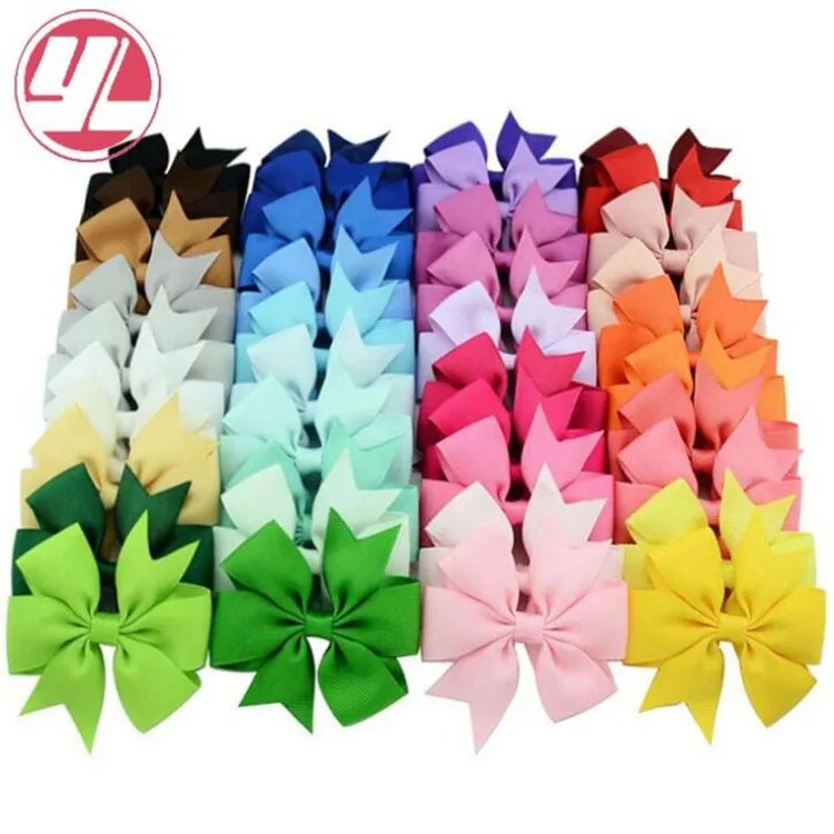 40 Kolory Cute Bow Barrettes Dzieci Fryzury Solid Color Fishtail Bow Hairpin Moda Akcesoria do włosów dla dzieci