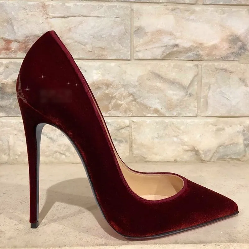 Wide Fit Burgundy Suedette Metal Block Heels | New Look