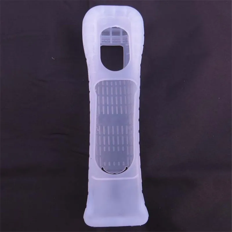 Lange zwart wit Extended Siliconen Beschermende Huid Case Cover voor Nintend Wii Motion Plus Remote Controller Sleeve DHL FEDEX gratis schip