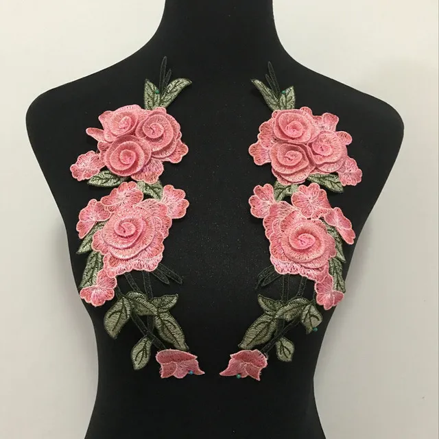 8 Toppe Ricamate A Forma Di Rosa Blu, Termoadesive E Da Cucire, 12x10 Cm, Per Abbigliamento, Jeans E Borse - 3