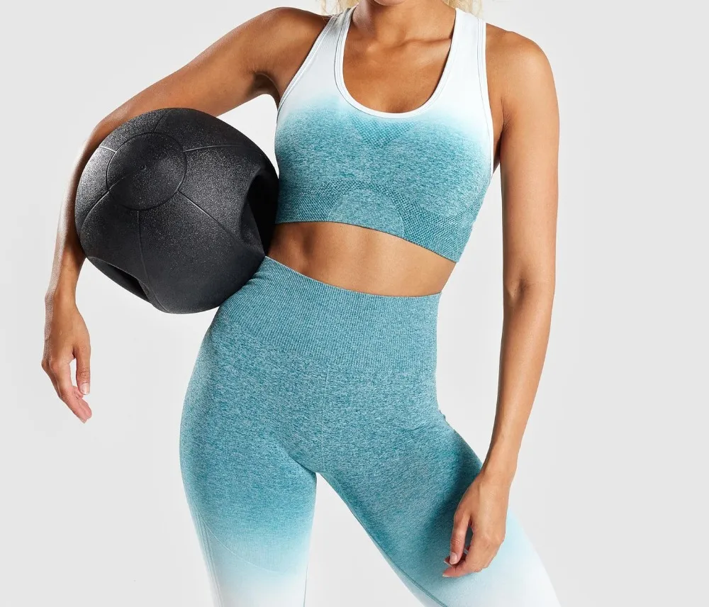 Kvinnors Yoga Set Sport Bra Och Gym Kläder Träning Sport Suit Energi Fitness Sportkläder Aktivt Slitage