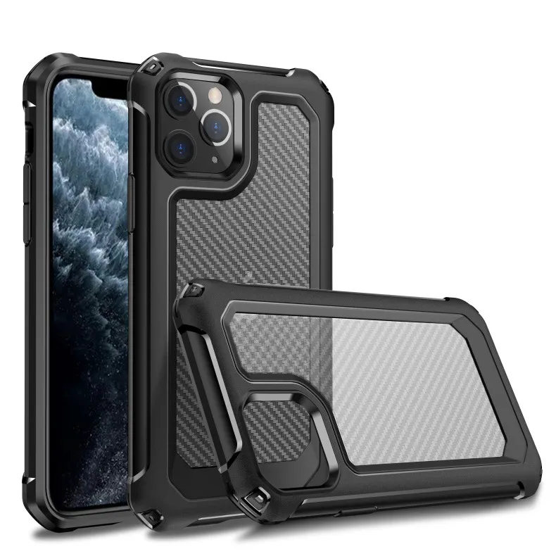 Cell Phone Cases Carbon Fiber Shockproof Phone Cases for iPhone 15 14 13 12 11 Pro Max XS XR X 6 7 8 Plus SE2 Premium Quality Cellphone Back Cover 491C