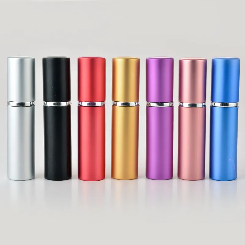 5 ml Mini Taşınabilir Alüminyum Doldurulabilir Parfüm Şişesi Seyahat Atomizer Cam Sprey Boş Kozmetik Kaplar