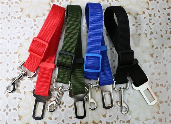 High Quality Cat Dog Pet Safety Seatbelt for Car Vehicle Seat Belt Adjustable Harness Belt 17 Colors 400pcs