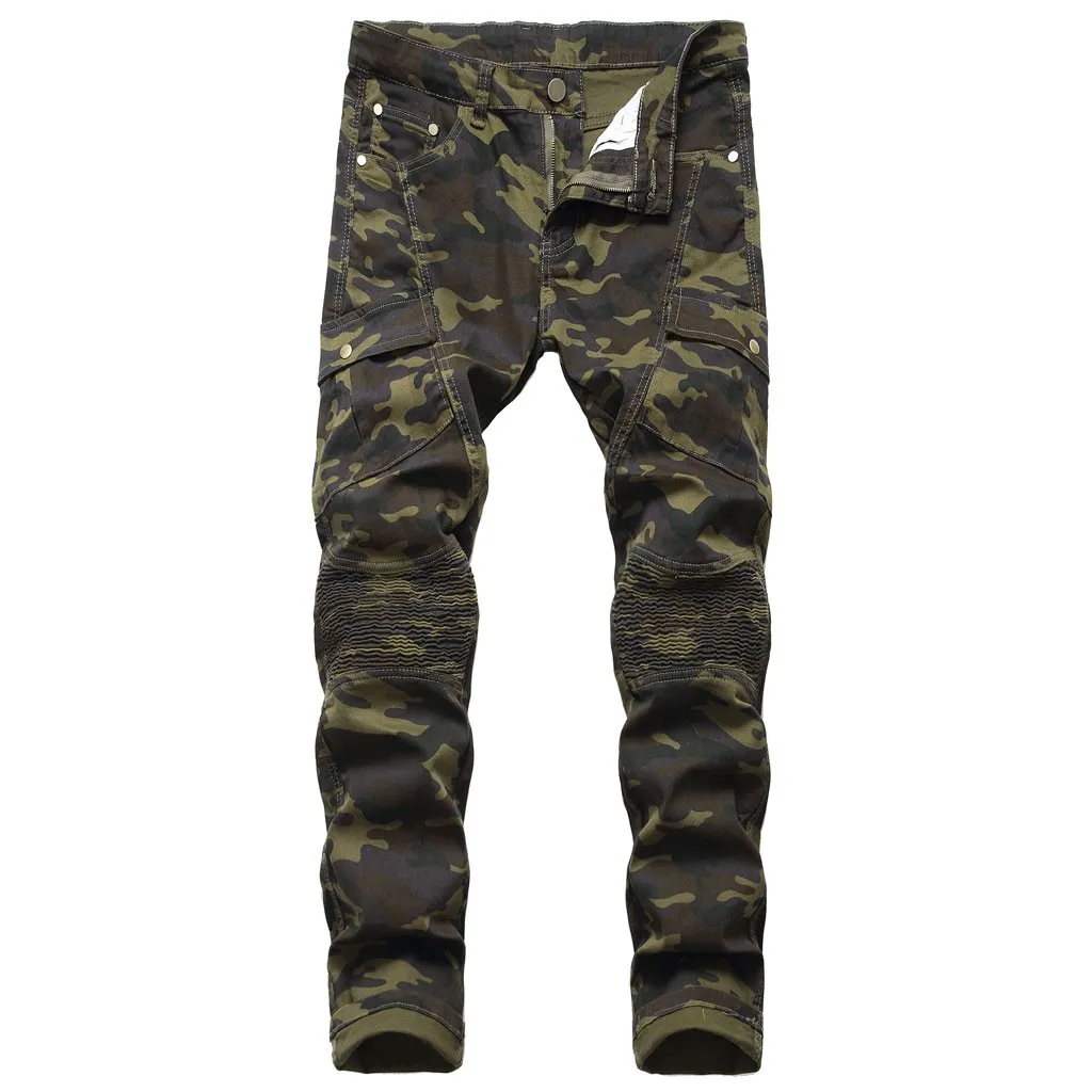 Nova Moda Camuflagem Esporte Calças de Lazer Personalidade dos homens Macacão Atacado Hip Hop Streetwear Mens Calças de Carga