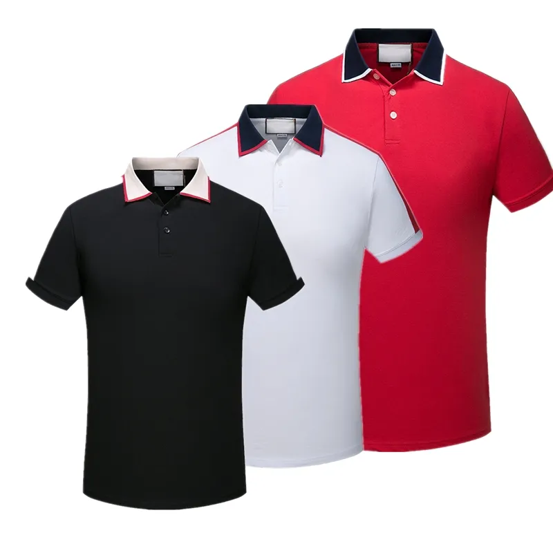 Ok camiseta polo a rayas de disenador de Italia de lujo camisetas polos de serpiente de lujo bordado floral de abeja para hombre camiseta polo de